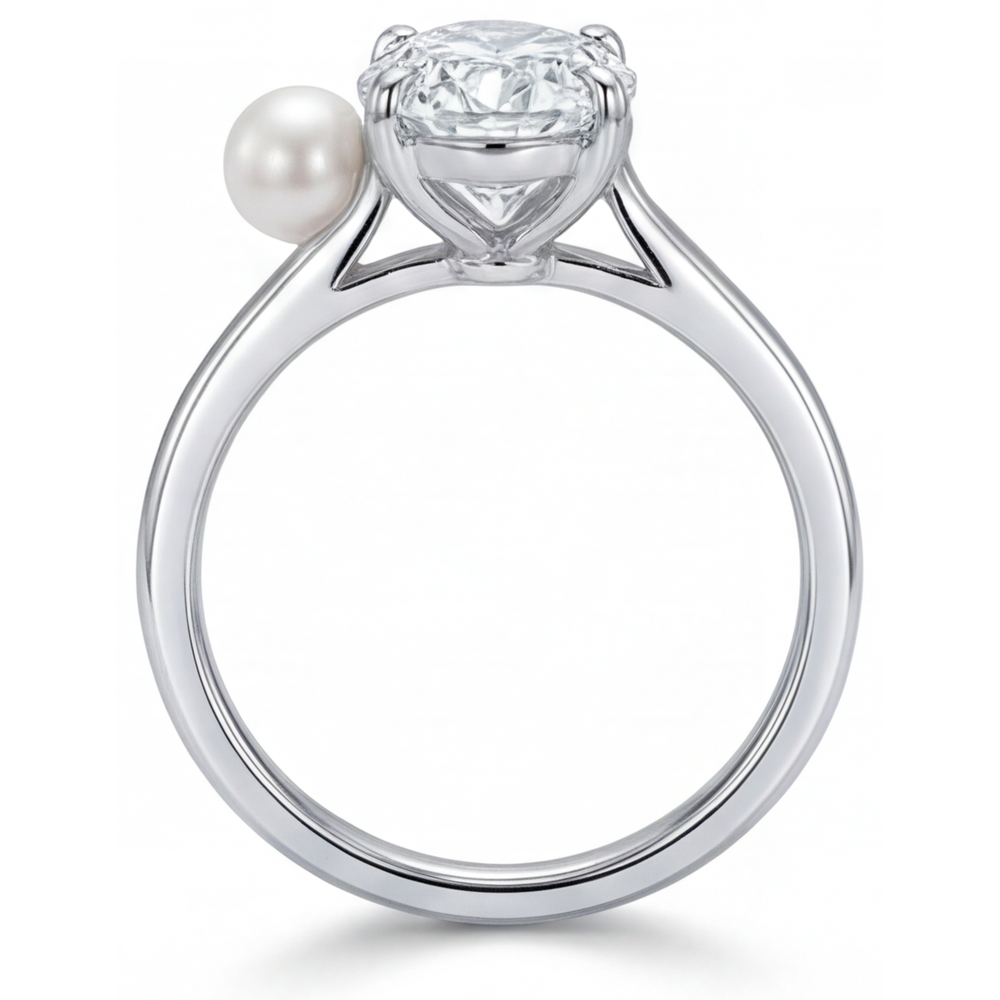 Su misura Anello Solitario 2 carati – vista profilo