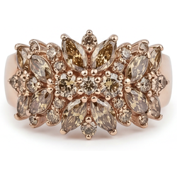 Brillante Diamante Champagne Deserto Brillante Anello Statement