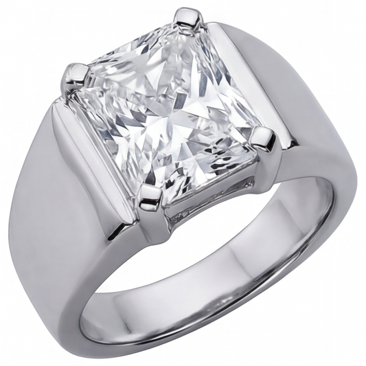 Brillante Anello Uomo 5-carati Oro Bianco 14K – vista frontale