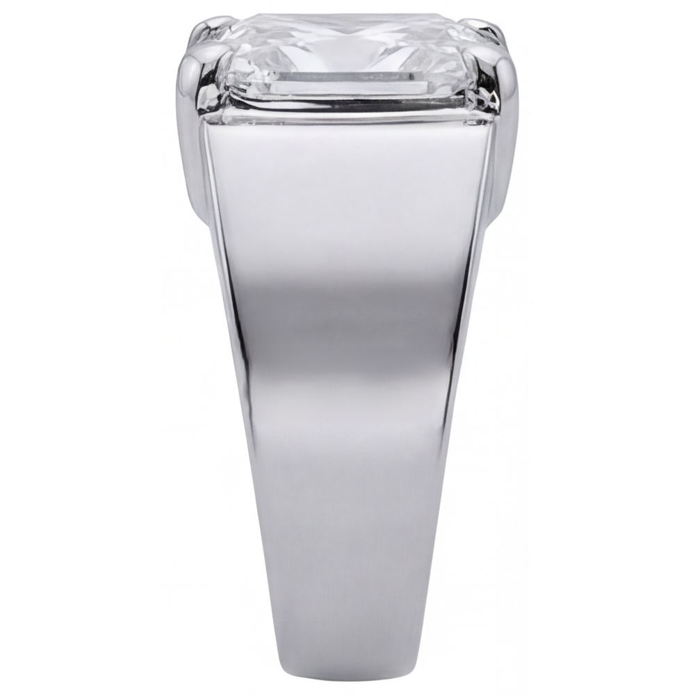Brillante Taglio Radiant Anello Uomo in Oro Bianco 14K – vista angolare