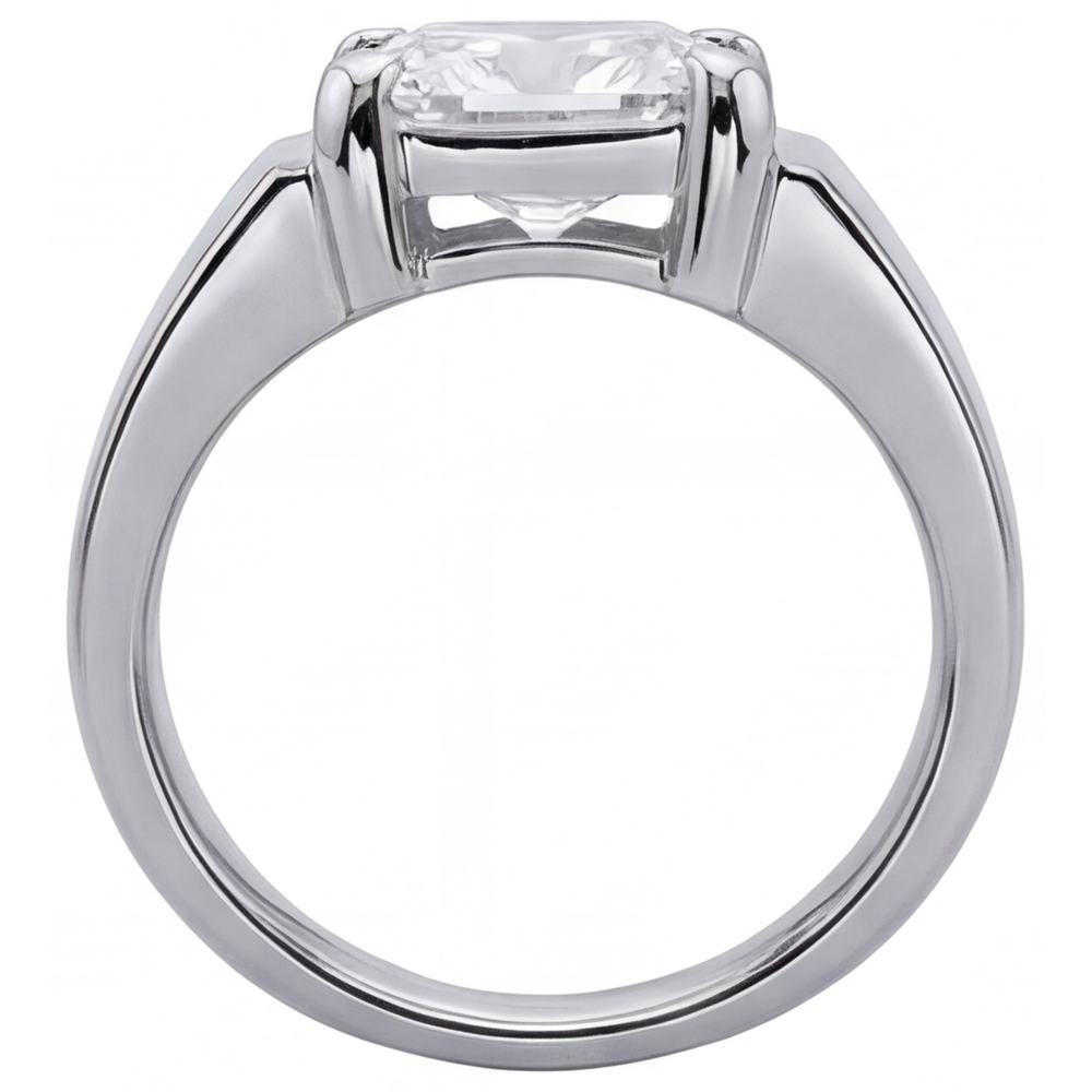 Brillante Anello Uomo 5 carati Oro Bianco 14K – vista profilo