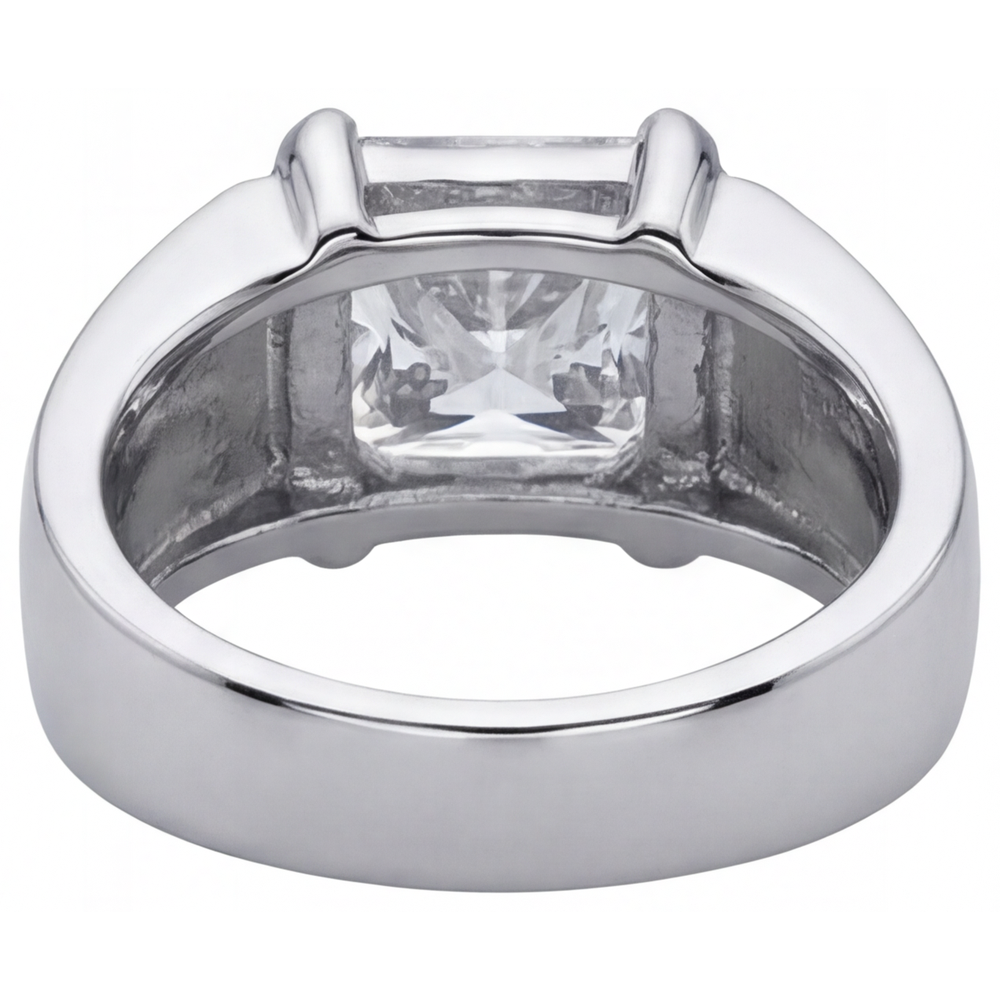 Brillante Anello Uomo 5-carati Oro Bianco 14K – vista dall'alto