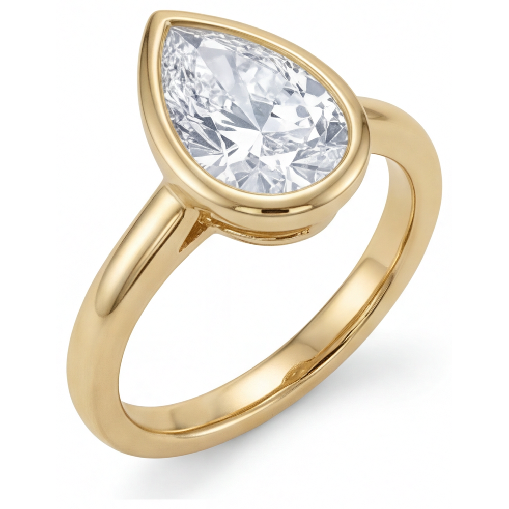 Solitario di Fidanzamento Oro Giallo 14K con Brillante – vista frontale
