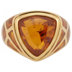 Uomo Alta Gioielleria Oro Giallo 14K con Citrino – 8,5 carati