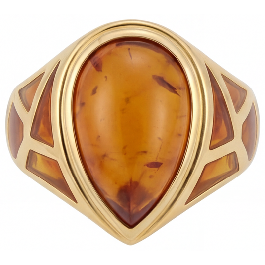 Anello con Gemma Oro 14 Carati Giallo con Citrino – vista principale