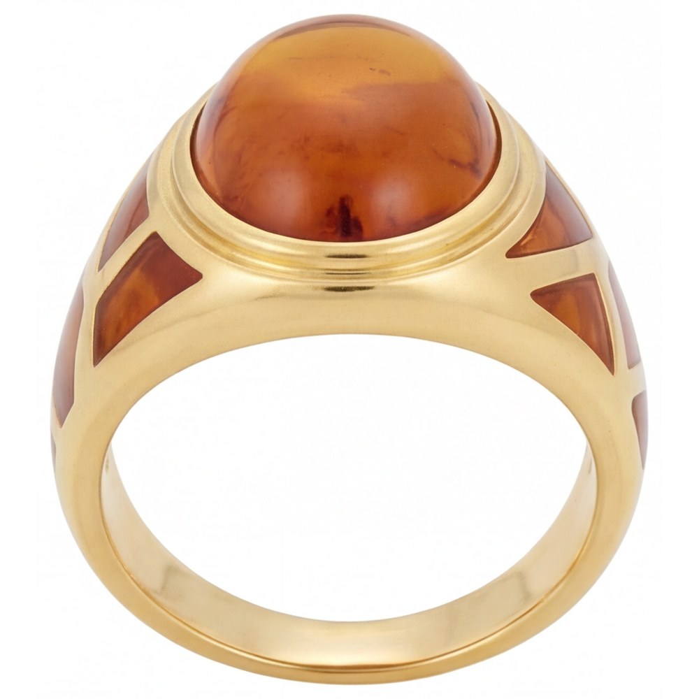 Anello con Gemma Oro Giallo 14K con Citrino – vista angolare