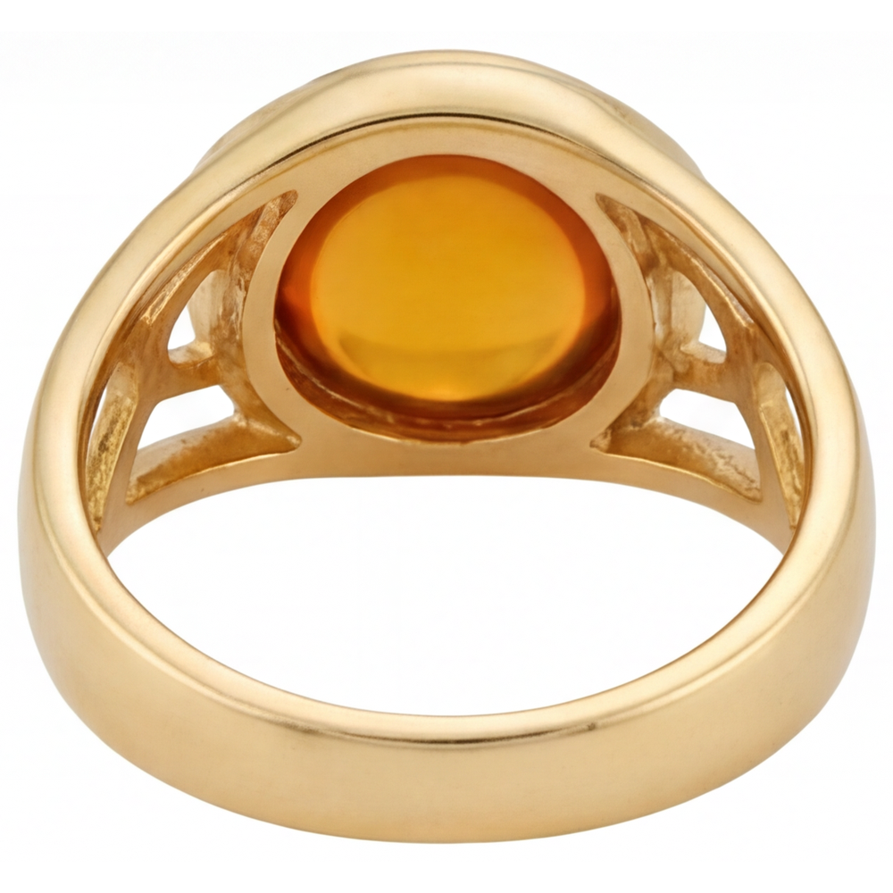 Anello Pietra Colorata Oro Giallo 14K con Citrino – vista profilo