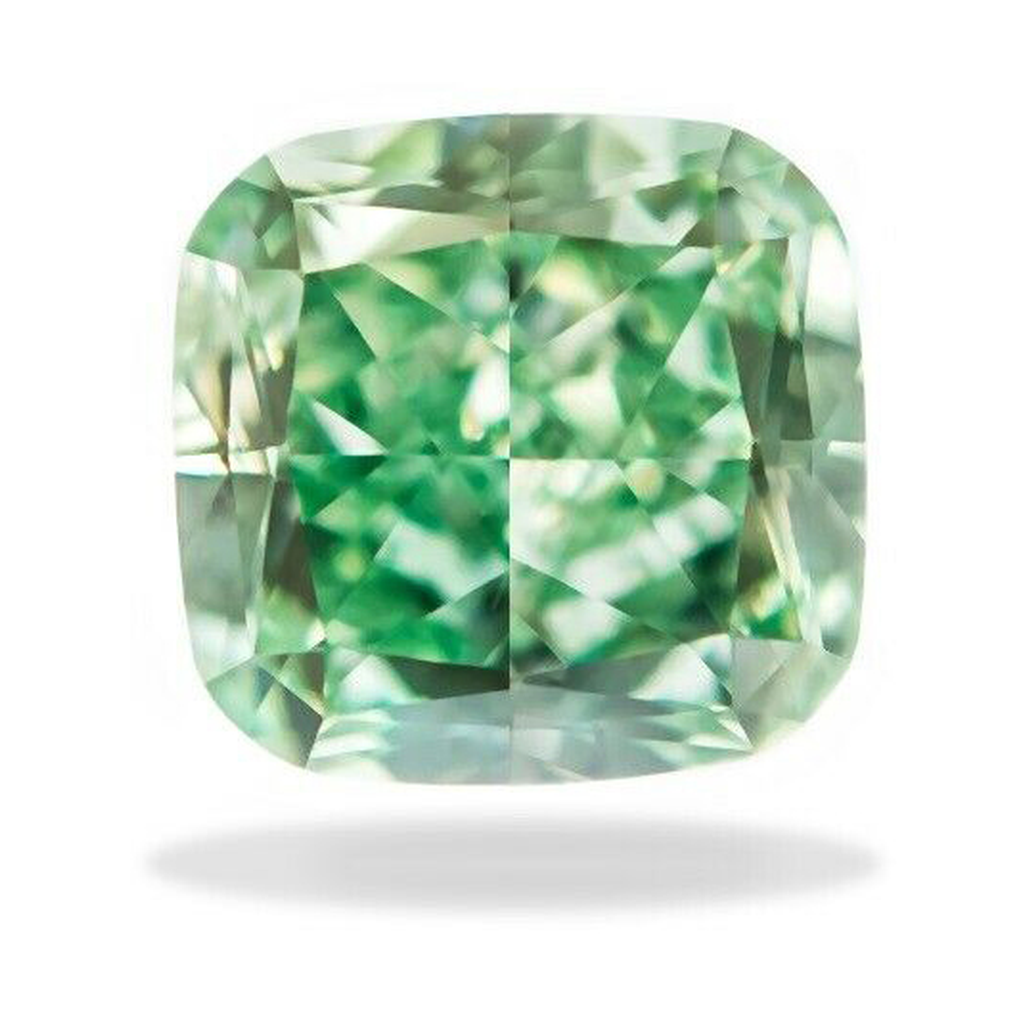 Diamante Sciolto a Taglio Cuscino Verde Naturale Trattato 2 Carati