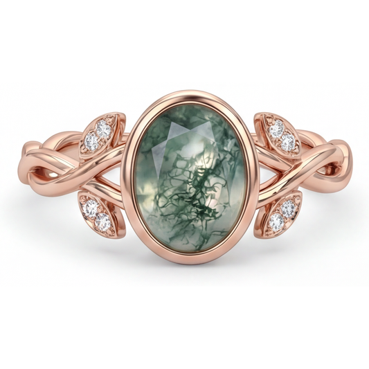 Dendritic Agate Anello con Pietra Preziosa – vista principale