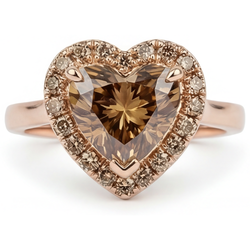 Oro 14 Carati Rosa Diamante Deserto Diamante Anello con Pavé
