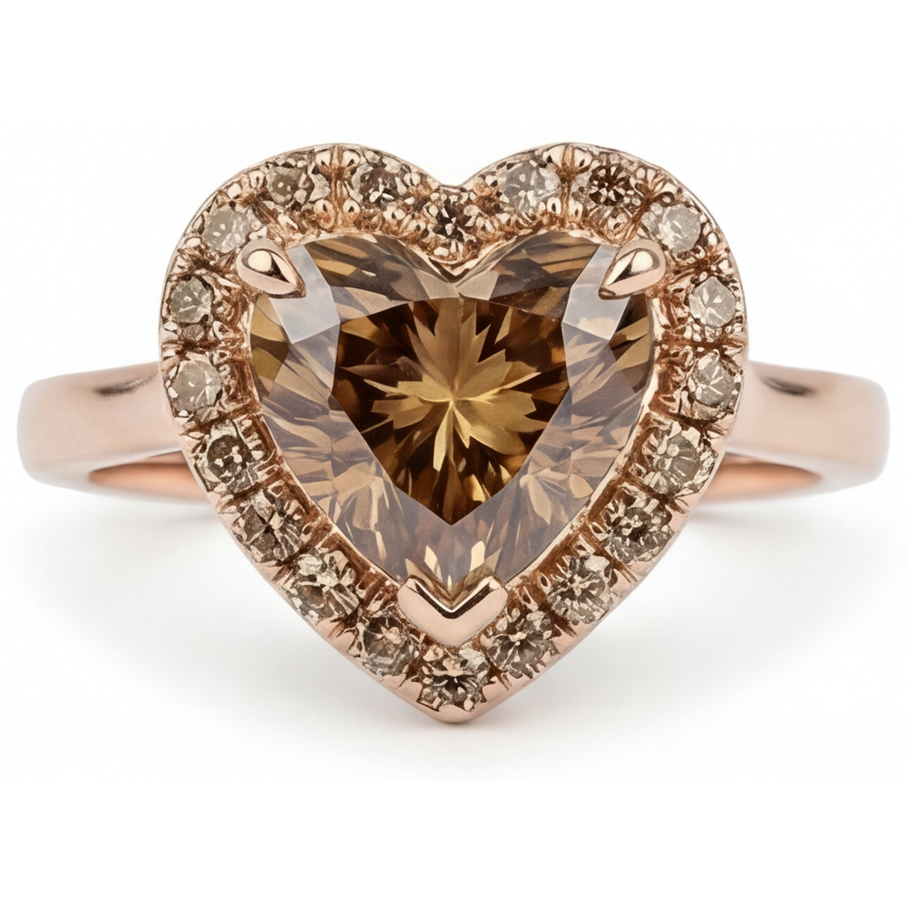 Diamante Anello con Pavé Halo 2,25 carati Oro 14 Carati Rosa – vista principale