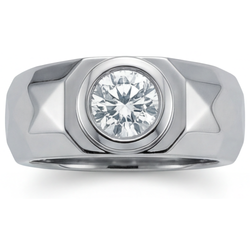 Oro Bianco 14K Diamante Anello da Uomo – 1,50-carati Taglio