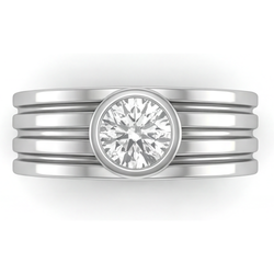 Anello da Uomo Oro Bianco 14K con Diamante – 1,50 carati