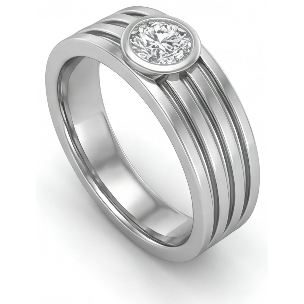 Diamante Anello da Uomo – vista laterale