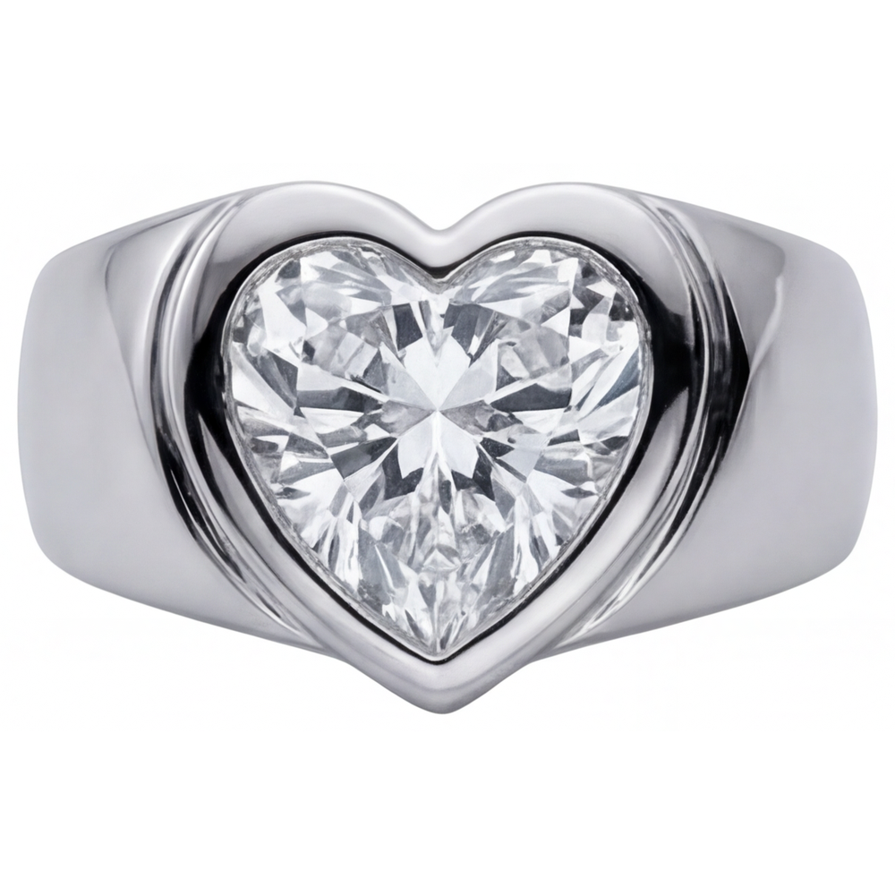 Diamante Anello da Uomo 4 carati Oro Bianco 14K – vista principale