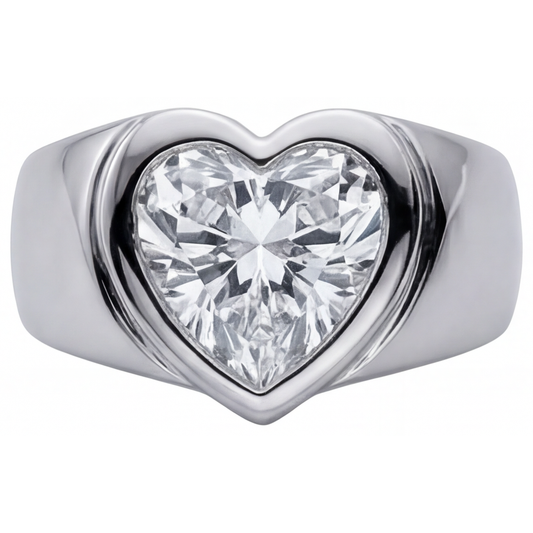Diamante Anello da Uomo 4 carati Oro Bianco 14K – vista principale