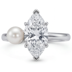 Marquise Diamante Anello Monopietra – 2,5 carati in Oro Bianco