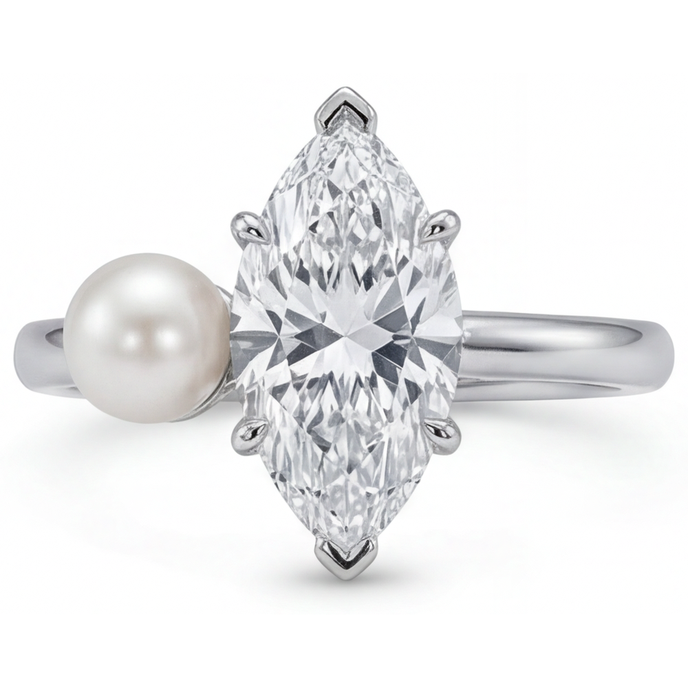 Diamante Anello Monopietra 2,5-carati Oro Bianco 14K – vista principale