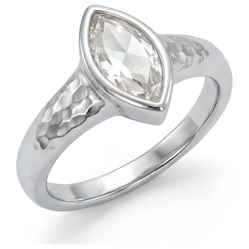 Diamante Anello Solitario 1,25-carati Oro Bianco 14K – vista principale