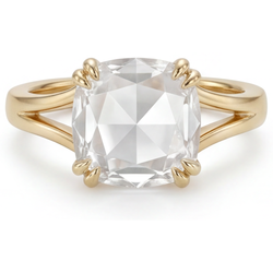 Oro Giallo 14K Taglio Rosa Diamante Anello Solitario 3,75 carati