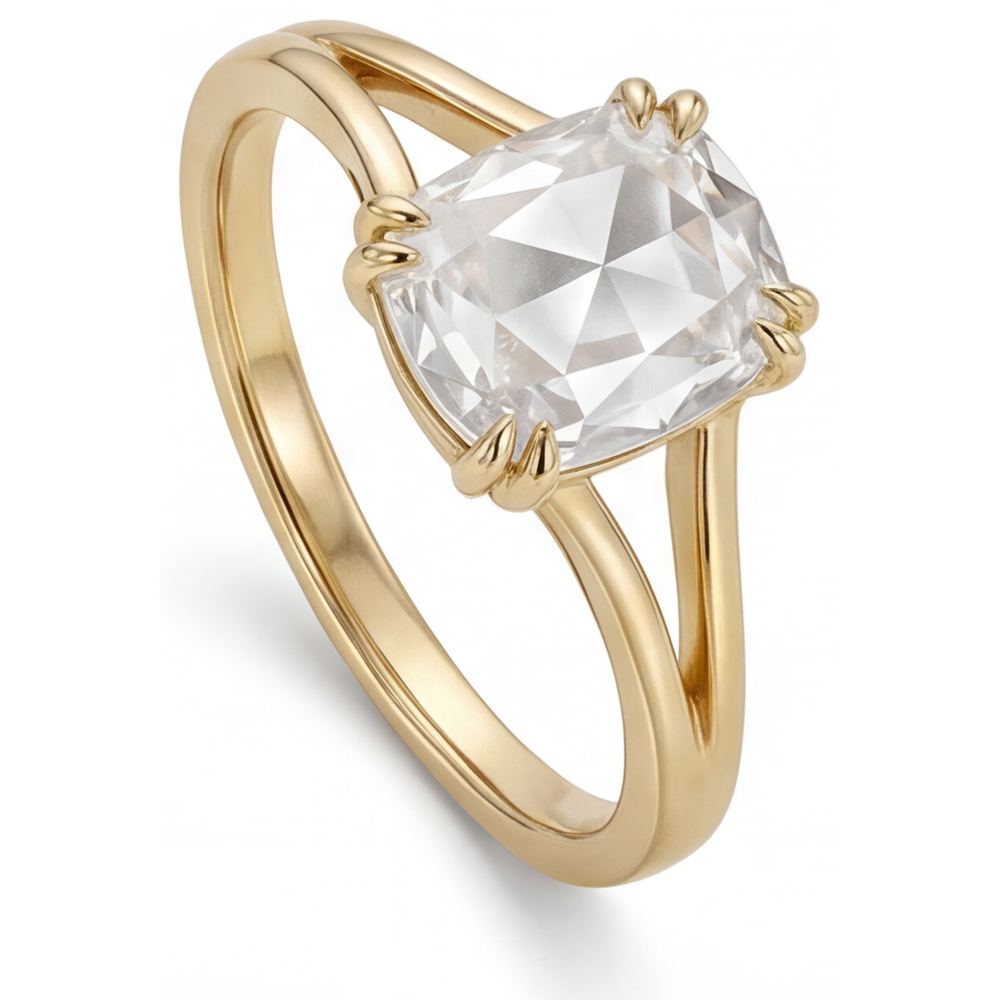 Di lusso Diamante Anello Solitario 3,75 carati – vista laterale