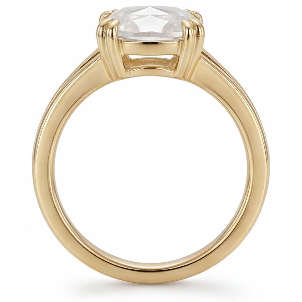 Diamante Anello Solitario 3,75 carati Oro Giallo 14K – vista angolare