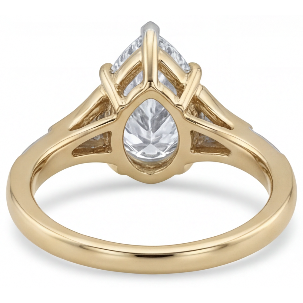 Fatto a mano Anello Solitario con Accenti 2 carati – vista dall'alto