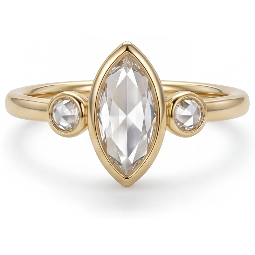 Diamante Anello Tre Pietre – vista principale