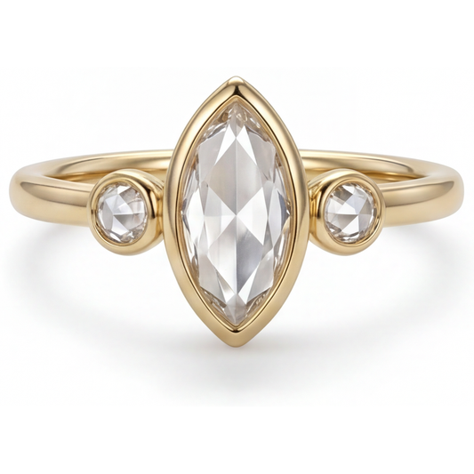 Diamante Anello Tre Pietre – vista principale