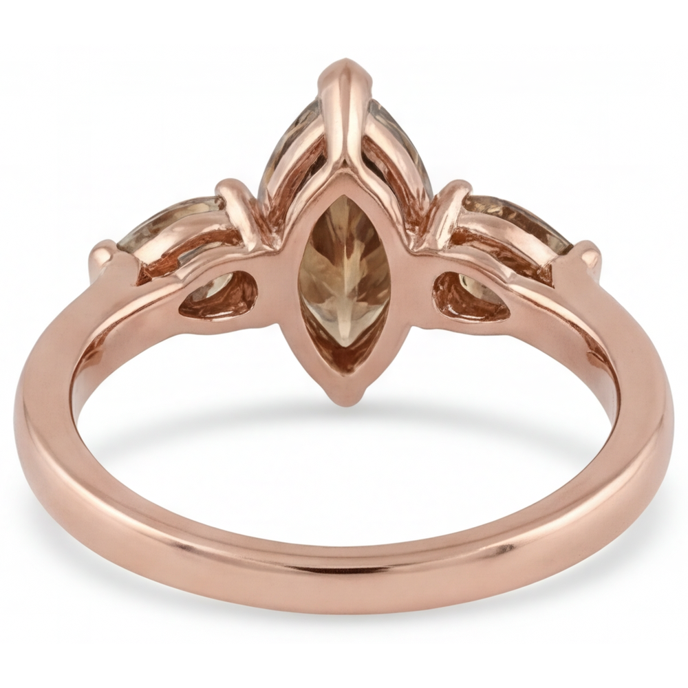 Diamante Anello Trilogy 1,5 carati Oro Rosa 14K – vista angolare