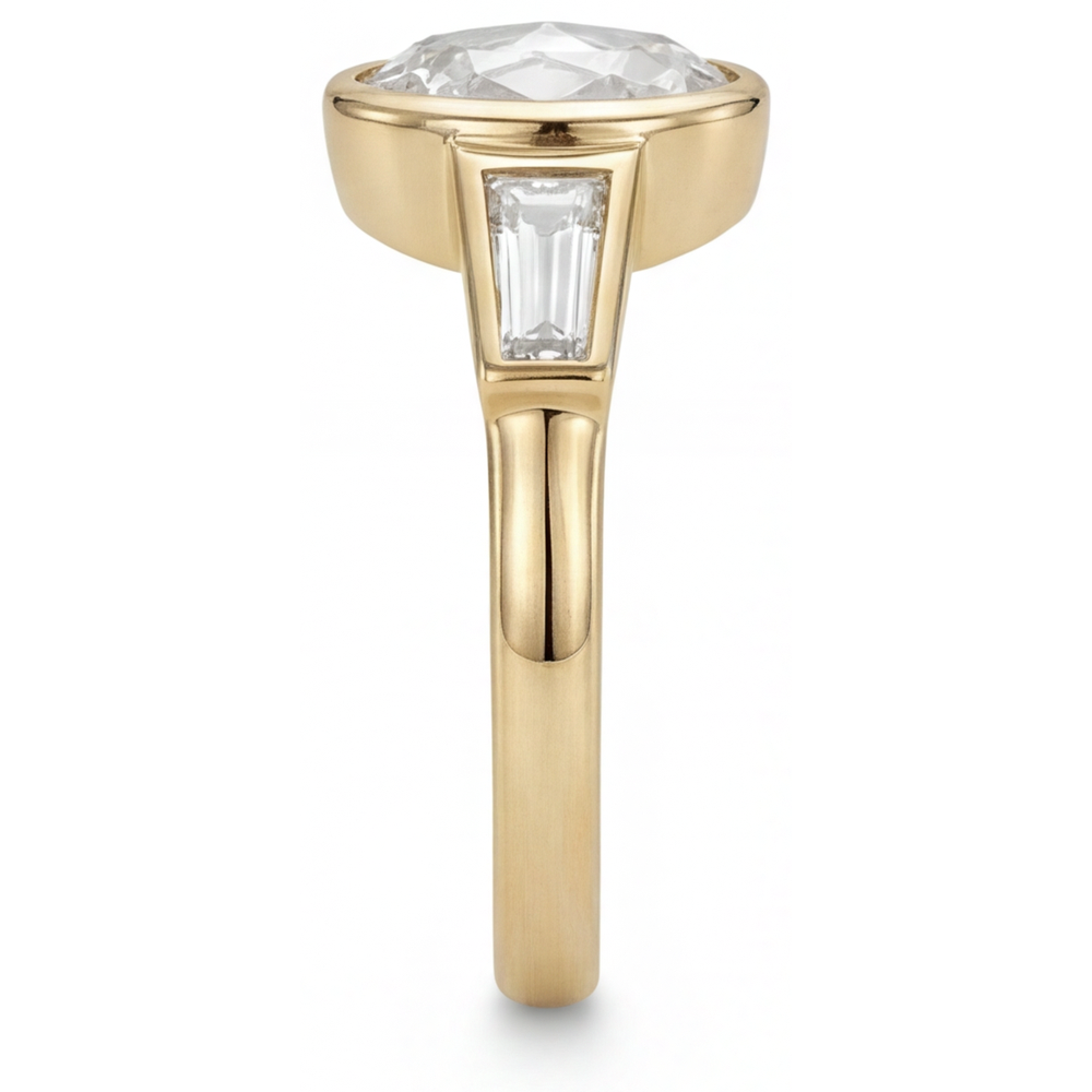 Diamante Anello Trilogy 2-carati Oro 14 Carati Giallo – vista angolare