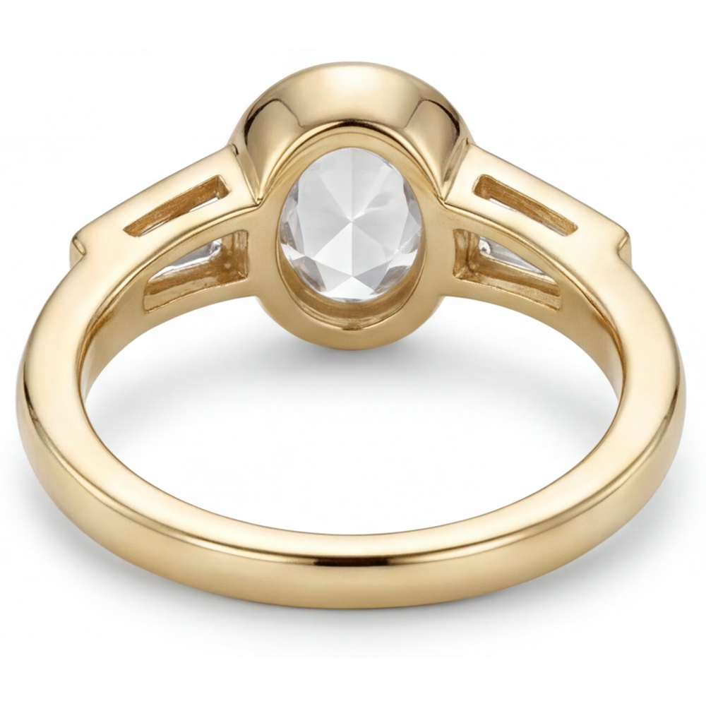 Anello Trilogy Oro 14 Carati Giallo con Diamante – vista dall'alto