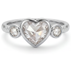 Taglio Rosa Antico Diamante Anello Trilogy 2 carati – Oro Bianco