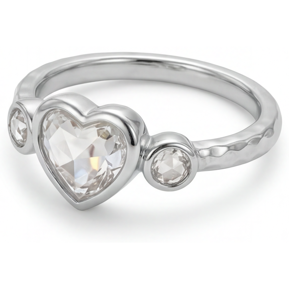 Diamante Anello Trilogy 2 carati Oro Bianco 14K – vista laterale