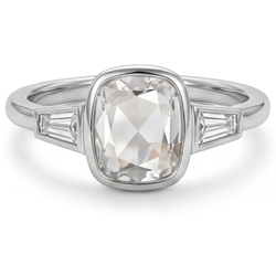 Taglio Rosa Anello Trilogy – Diamante 3 carati Oro Bianco 14K