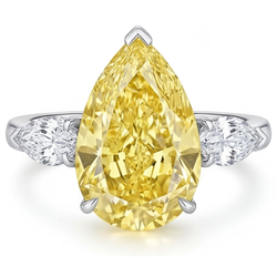 Diamante Canarino Anello – Purezza VVS 3,25 carati Oro Bianco 14K