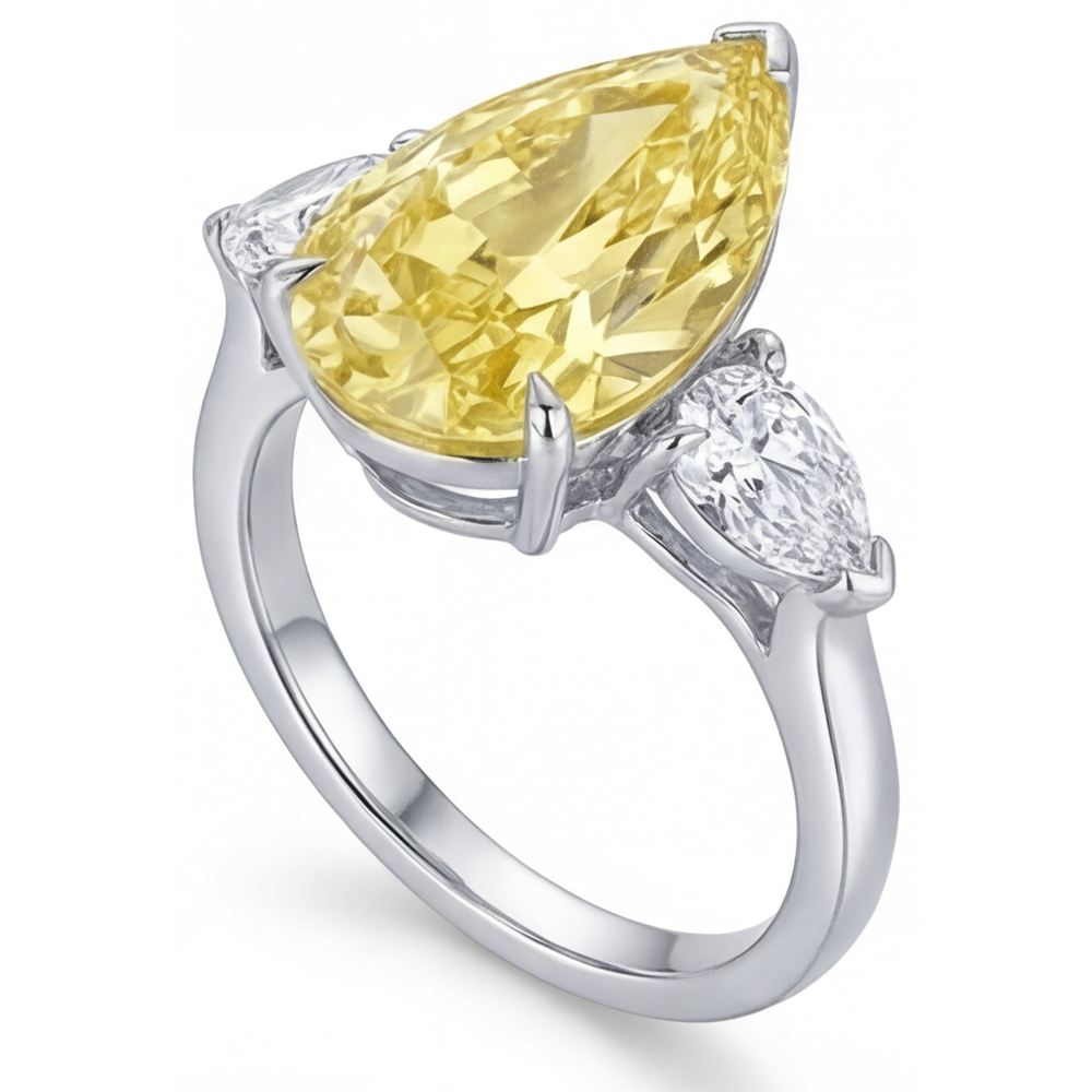Su misura Diamante Canarino Anello 3,25 carati – vista dall'alto