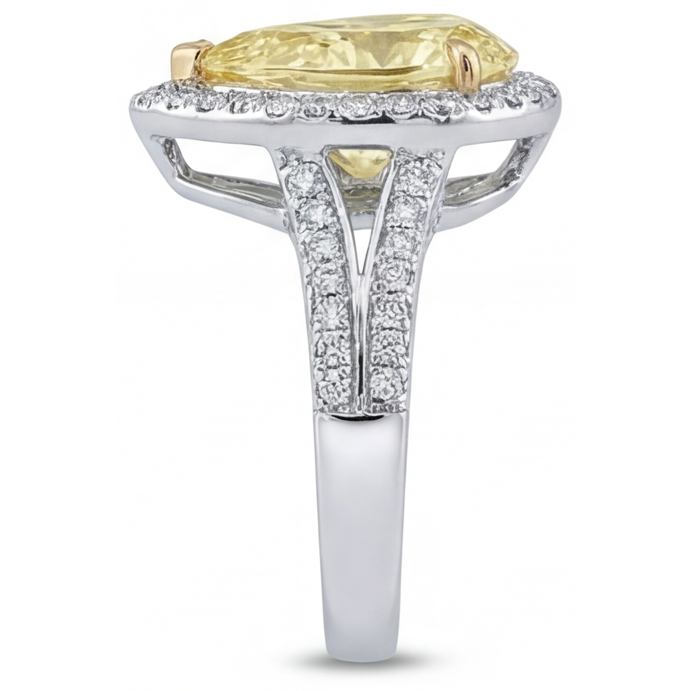 Anello Oro Bicolore 14K con Diamante Canarino – vista dettaglio