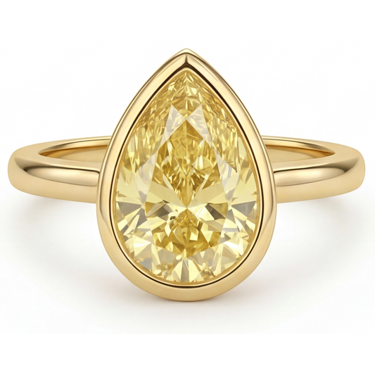 Anello di Proposta Oro 14 Carati Giallo con Diamante Canarino – vista principale