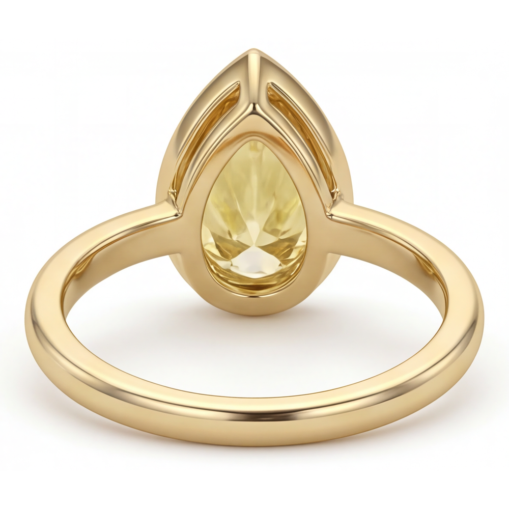 Anello di Proposta Oro 14 Carati Giallo con Diamante Canarino – vista dettaglio