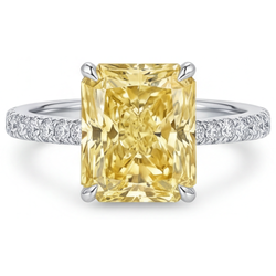 Diamante Canarino Pavé Anello Gioielleria 2 carati in Oro Bianco