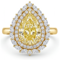 Brillante Anello Halo con Diamante Canarino Purezza VVS – 4