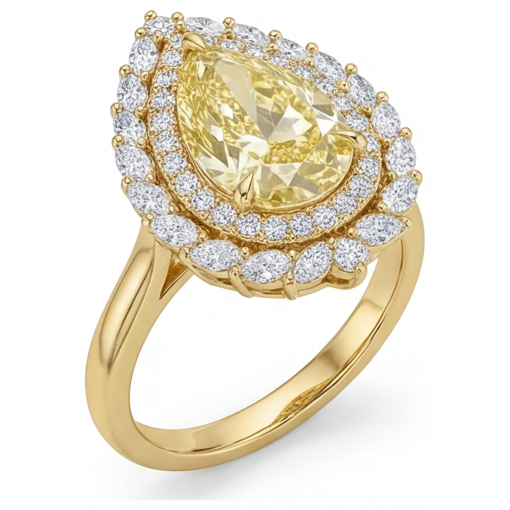 Brillante Anello Halo 4 carati – vista frontale
