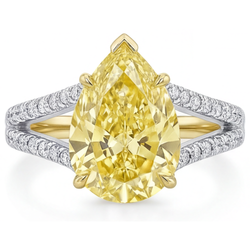 Purezza VVS Anello Statement – Diamante Canarino 1,75 carati Oro