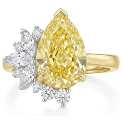 Luminoso Purezza VVS Diamante Canarino Anello Statement – 3,5