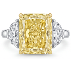 Fine Purezza VVS Diamante Canarino Anello Trilogy – 3 carati Oro