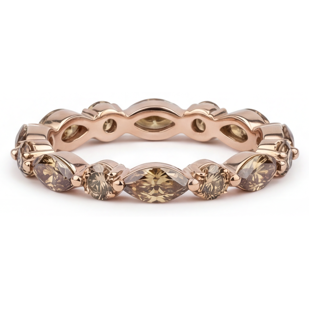 Eternity Band Oro Rosa 14K con Diamante – vista laterale