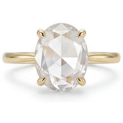 Oro Giallo 14K Diamante Fine Anello – 4,25-carati Ovale