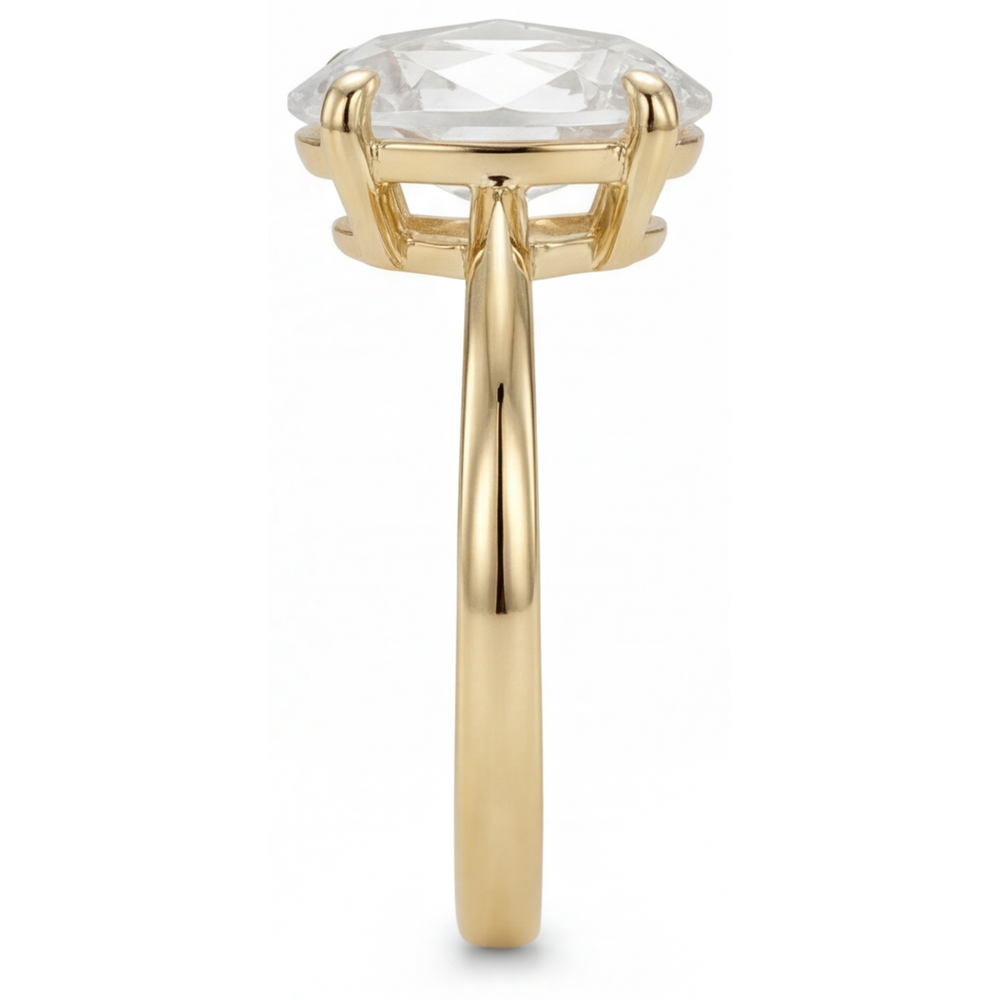 Anello Oro Giallo 14K con Diamante Fine – vista angolare