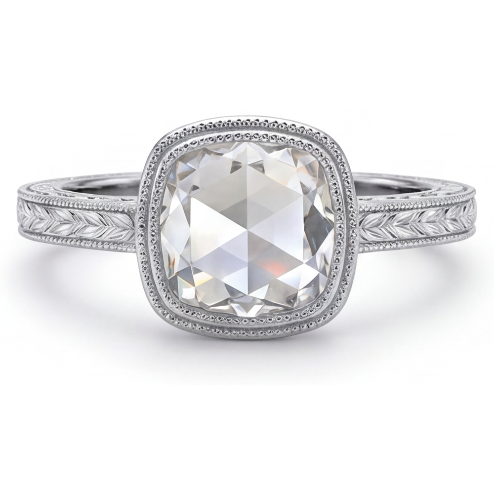 Diamante Fine Anello Halo 3,25 carati Oro Bianco 14K – vista principale